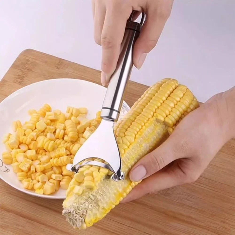 2 Pack‎ Stainless Steel Corn Kernel Stripper Peeler Kitchen Tool Silver